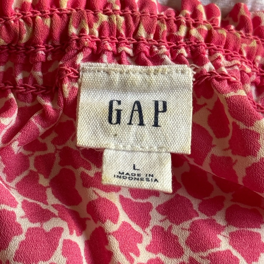 Gap Pink Patterned Blouse With Ruffle Sleeves & T… - image 3